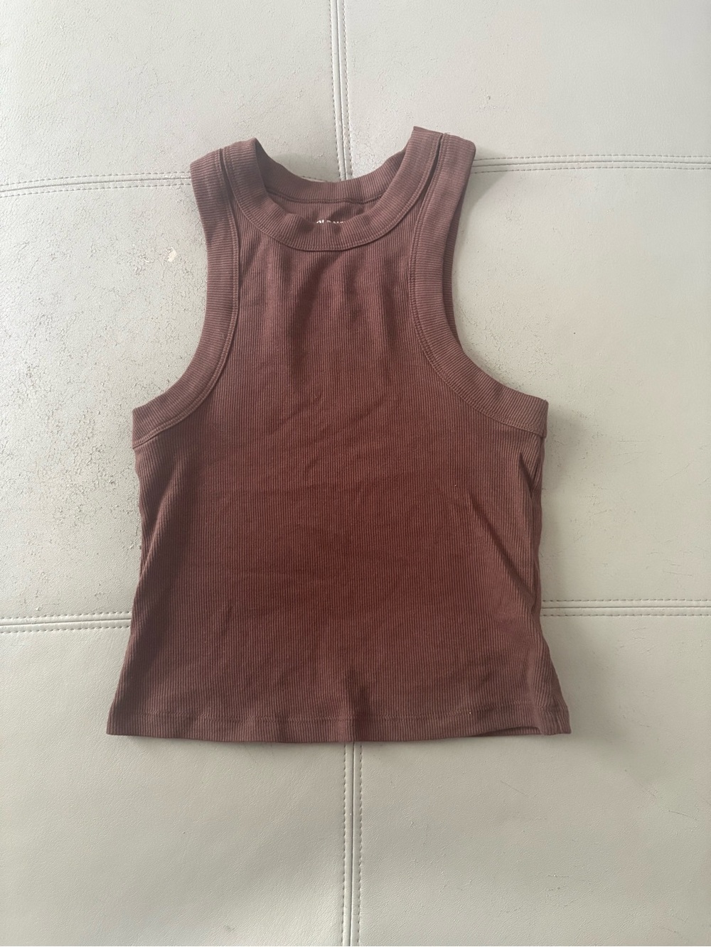 Old Navy Brown Ribbed Racerback Tank Top